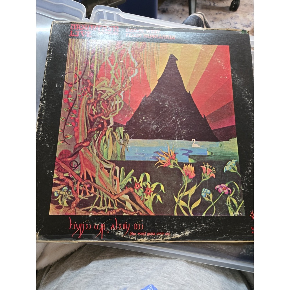 MOUNTAIN LIVE THE ROAD GOES EVER ON WHITE LABEL PROMO LP 1972 WINDFALL RECORDS